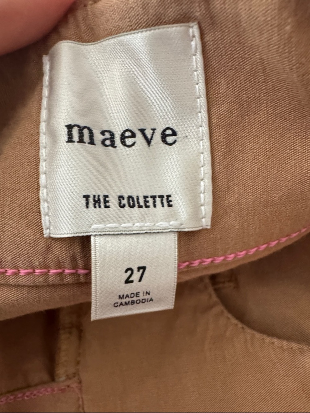 Maeve The Colette Wide-Leg Tan Pants Size 27 Viscose-Linen Blend - Picture 11 of 11
